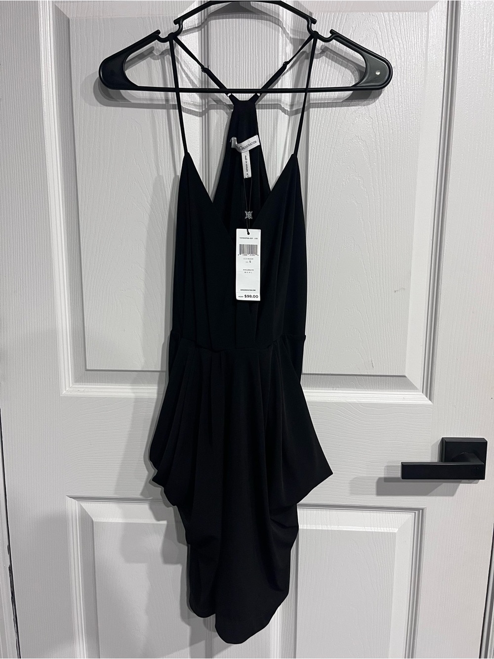 BCBGeneration Black Draped Asymmetrical Dress Size Small NWT